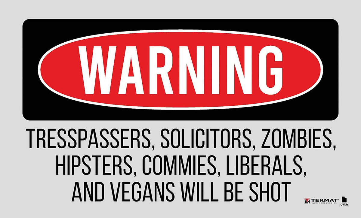 TekMat Trespassers Will Be Shot Non-Slip Rubber Door Mat 25x42 Inch