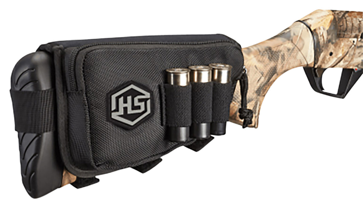Hunters Specialties 01621 Black Polyester Shotgun Shell Buttstock Holder w/Pouch 3 Rounds