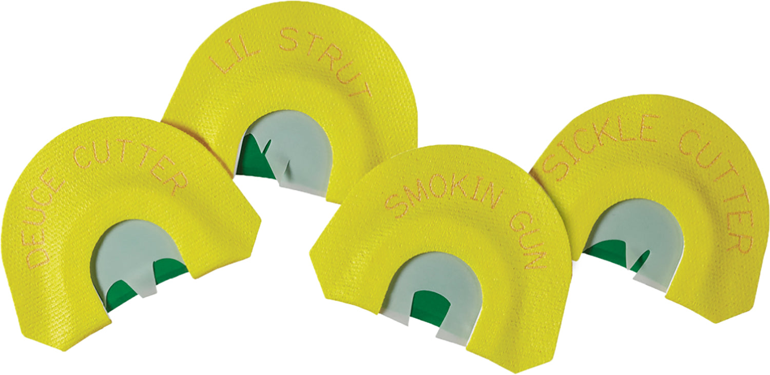 HS Strut STR05930 Four-Call Turkey Diaphragm Pack Lil Strut Sickle Cutter and More Yellow