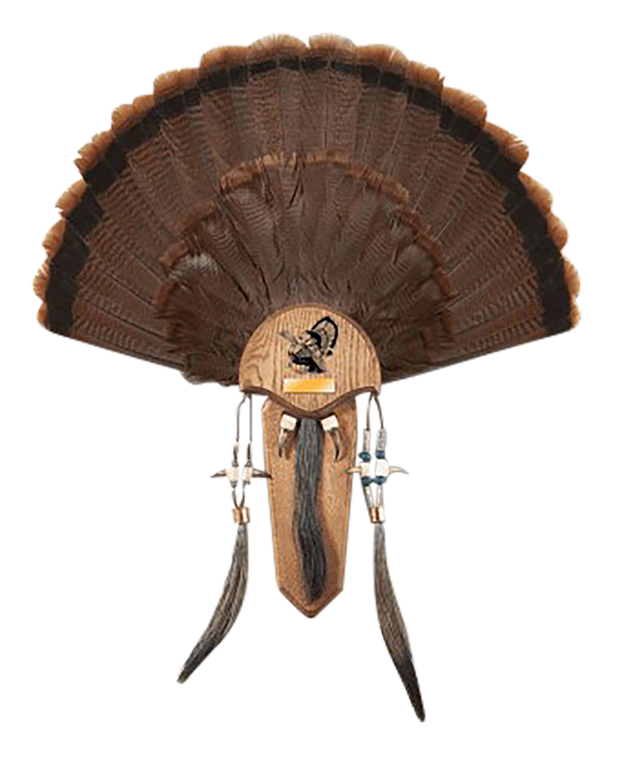Hunters Specialties Turkey Three Beard Mounting Plaque Natural Oak Finish with Hardware