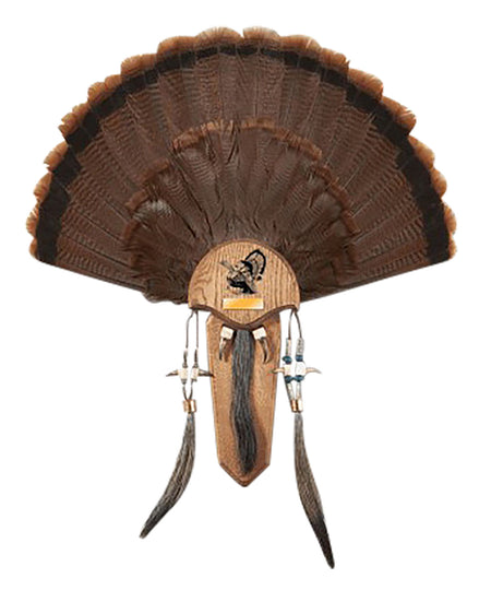 Hunters Specialties Turkey Three Beard Mounting Plaque Natural Oak Finish with Hardware