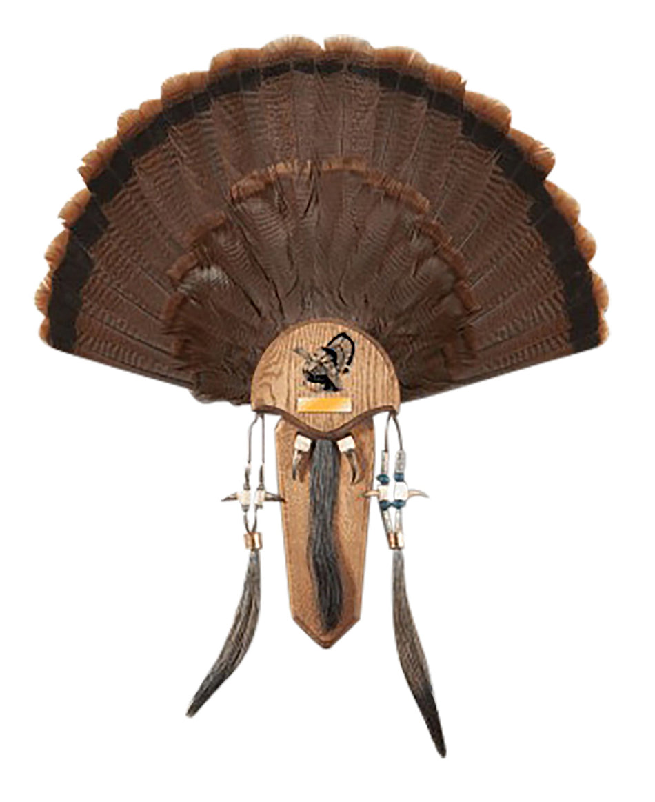 Hunters Specialties Turkey Three Beard Mounting Plaque Natural Oak Finish with Hardware