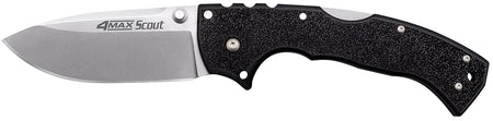 Cold Steel CS62RQZ 4-Max Scout Folding Knife 4" Drop Point Stonewashed Blade Black Griv-Ex Handle