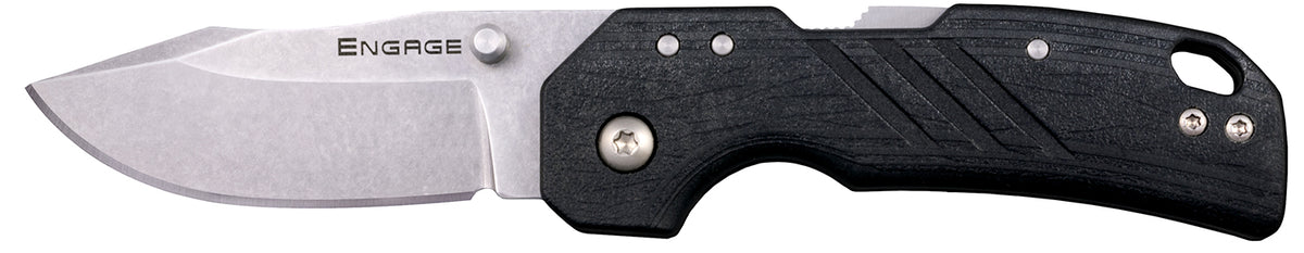Cold Steel CSFL25DPLC Engage Folding Knife 2.5" Clip Point Stonewashed 4116 Blade Black GFN Handle