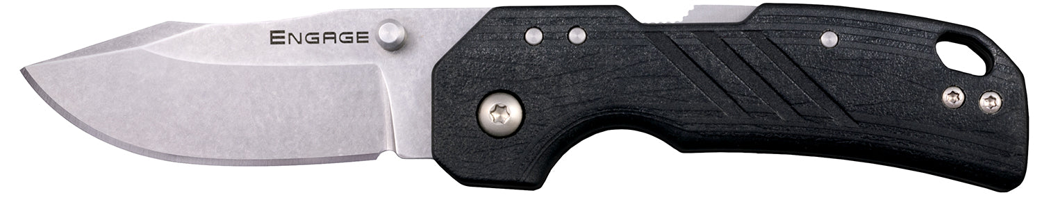 Cold Steel CSFL25DPLC Engage Folding Knife 2.5" Clip Point Stonewashed 4116 Blade Black GFN Handle