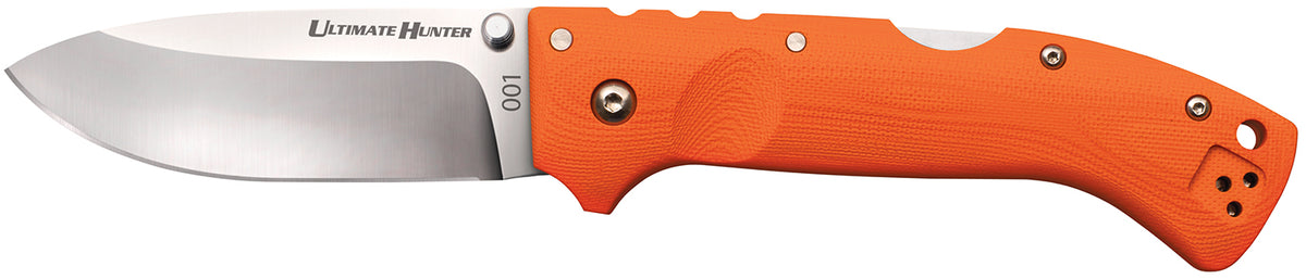 Cold Steel CS30URY Ultimate Hunter Folding Knife 3.5" Drop Point Plain American S35VN Blade Orange G10 Handle