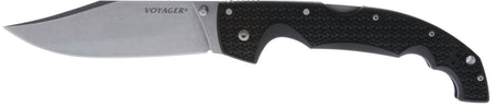 Cold Steel Voyager XL Folding Knife, 5.50" Drop Point AUS-10A Blade, Black Griv-Ex Handle with Belt Clip