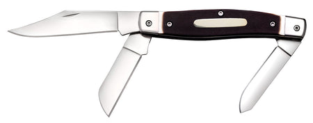 Cold Steel Stockman Triple-Blade Folder, 8Cr13MoV Stainless Clip, Sheepsfoot and Spey Blades, Bone Handle