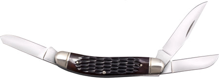 Cold Steel Gentleman's Stockman Folding Knife, Triple 8Cr13MoV Blades, Brown Bone Handle with Polished Bolsters