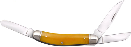 Cold Steel Gentleman's Stockman Folding Knife, Triple 8Cr13MoV Blades, Yellow Bone Handle and Polished Bolsters