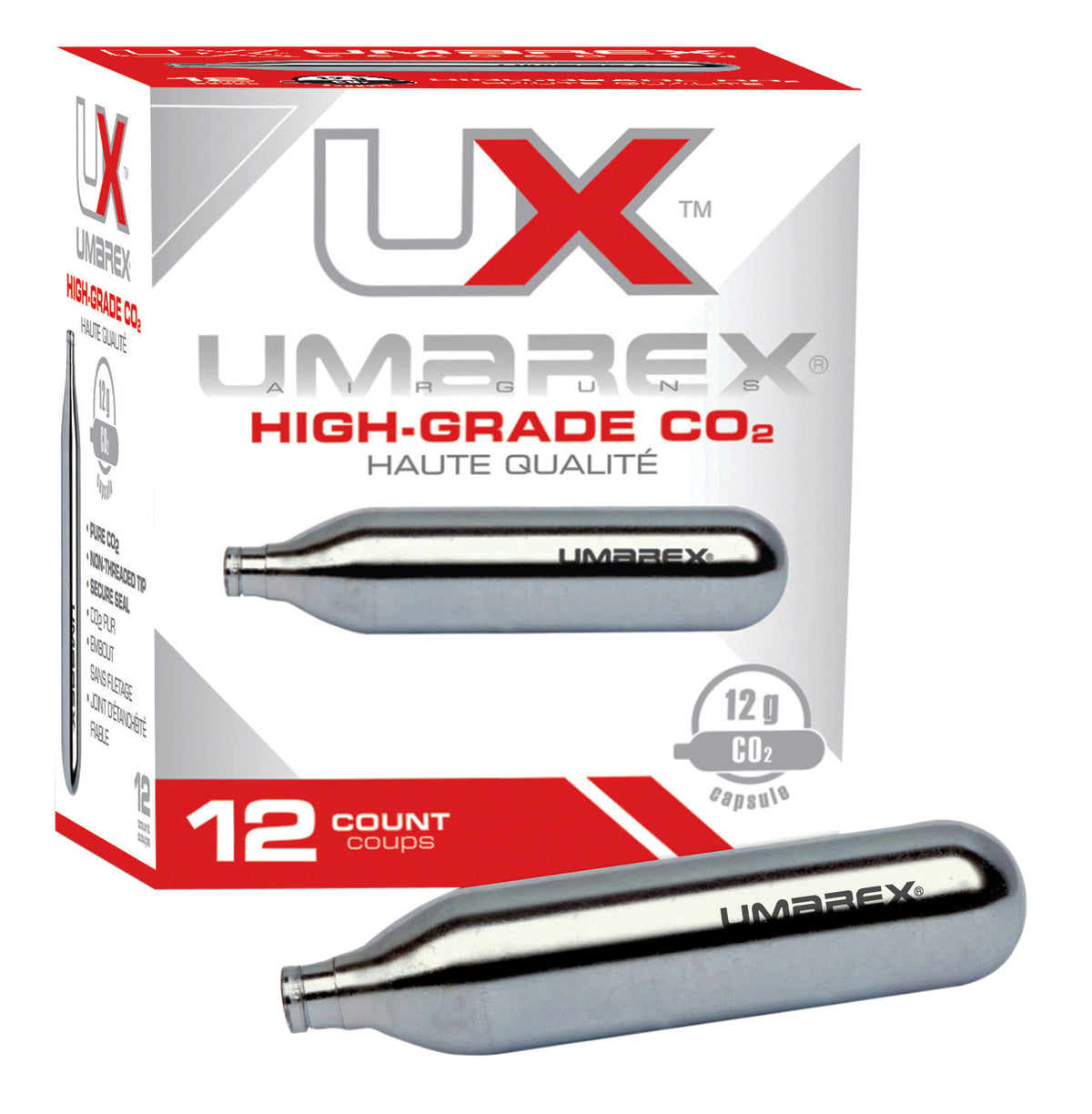 Umarex 2252533 12 Gram CO2 Cartridges for Airgun 12-Count Box