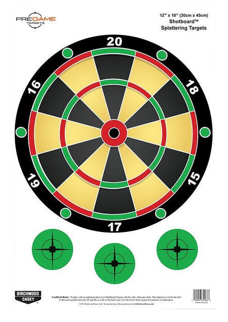 Birchwood Casey 35562 Pregame Shotboard Impact Splatter Target All Firearms 8-Pack