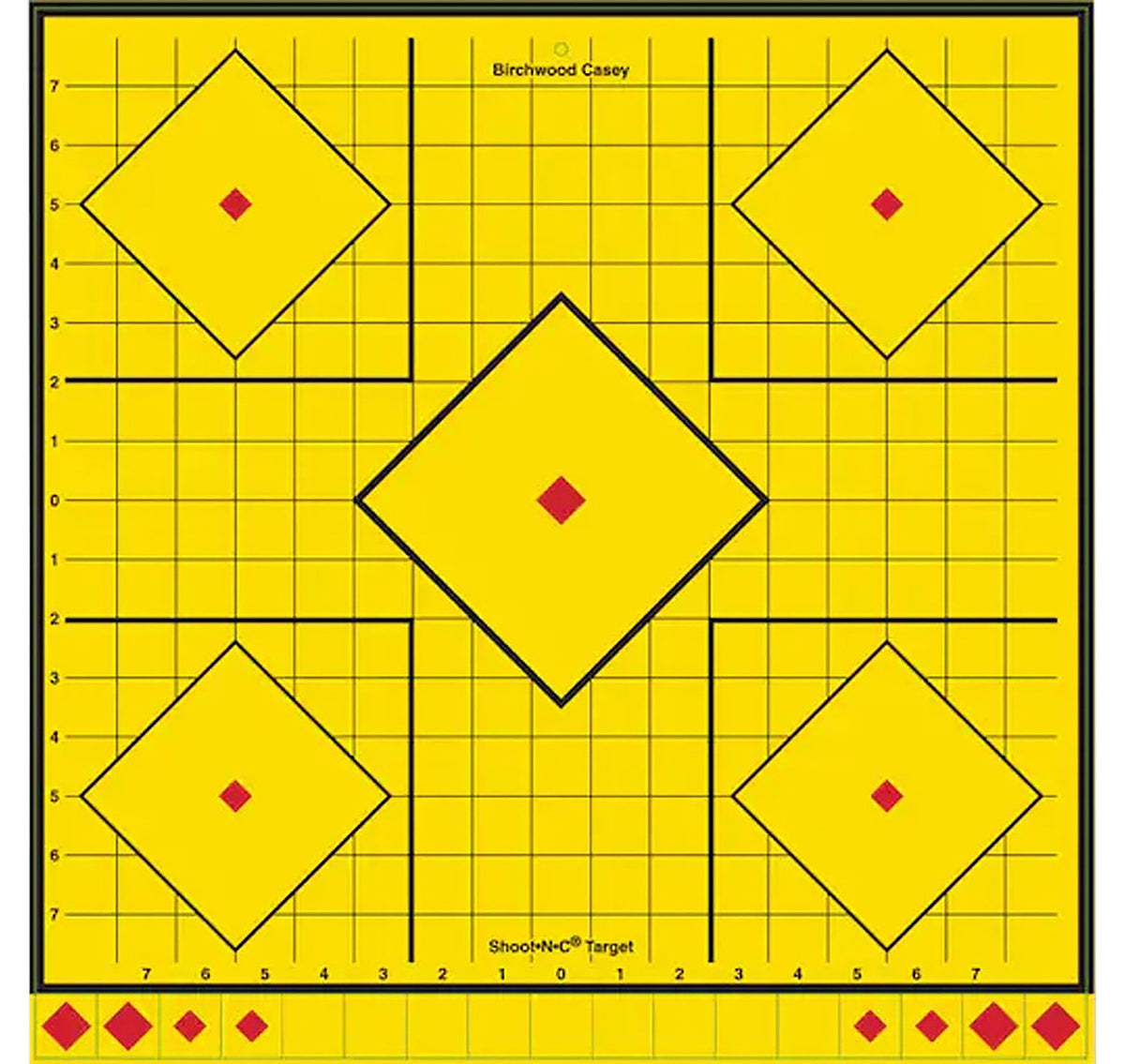 Birchwood Casey LRSIT-5PK Long Range Self-Stick 5-Diamond Target 17.75" Yellow 5 Pack