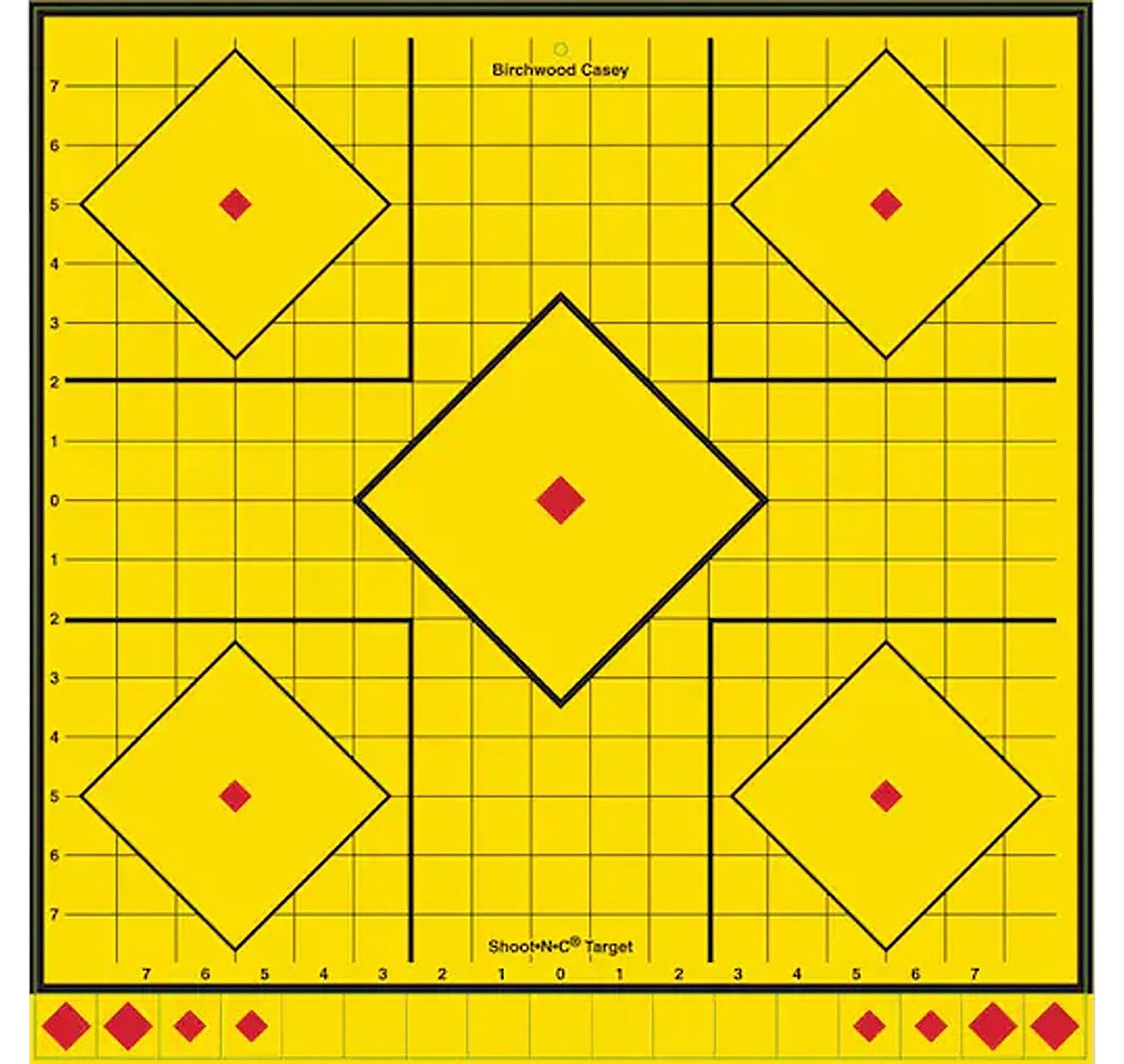 Birchwood Casey LRSIT-5PK Long Range Self-Stick 5-Diamond Target 17.75" Yellow 5 Pack