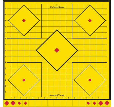 Birchwood Casey LRSIT-5PK Long Range Self-Stick 5-Diamond Target 17.75" Yellow 5 Pack