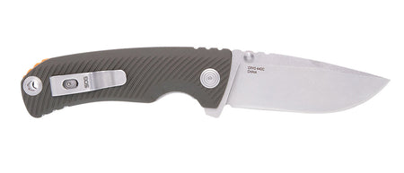 S.O.G Tellus ATK Frame Lock Folding Knife 3.50" Cryo 440C Stainless Blade Olive Drab Textured GRN Handle Belt Clip