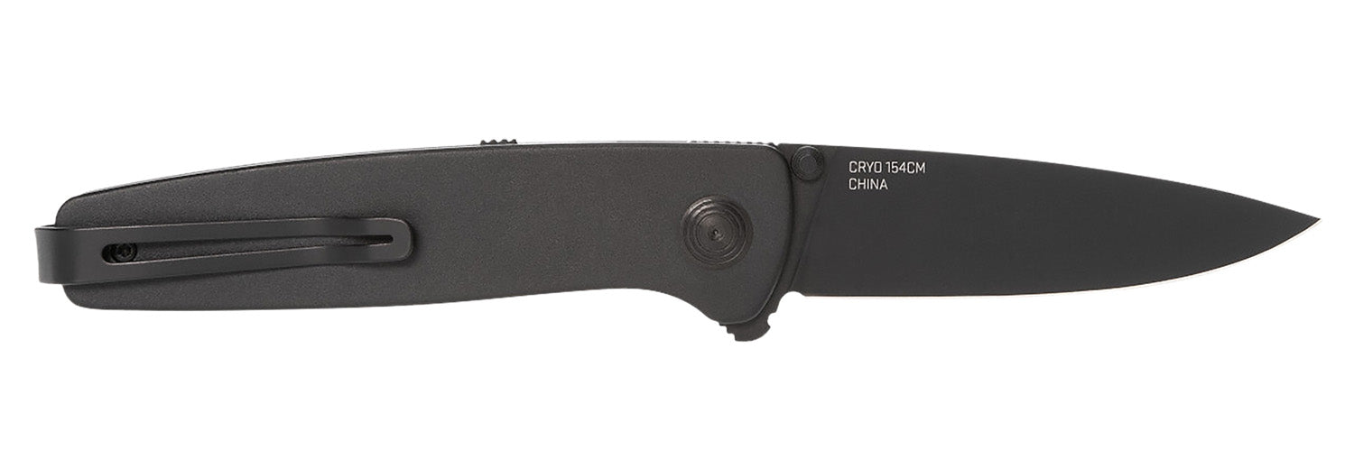 S.O.G Twitch III Folding Pocket Knife 3.10" Drop Point 154CM Steel Blade Black TiNi Finish Black Aluminum Handle