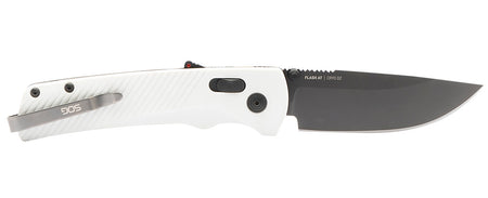 S.O.G Flash AT Ambidextrous Assisted Opening Folder 3.45" Plain Cryo D2 Blade Gray Textured GRN Handle with Pocket Clip