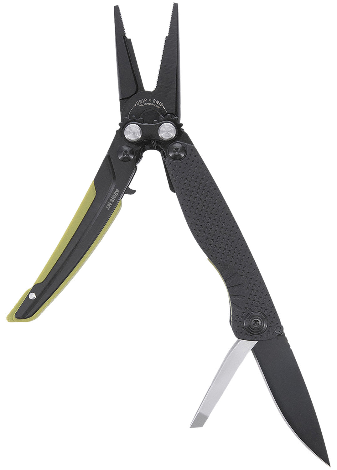 S.O.G Aegis MT 4.60" Clip Point CRYO 440 SS Blade Black/Moss GRN Handle Compound Leverage Multi-Tool Folder