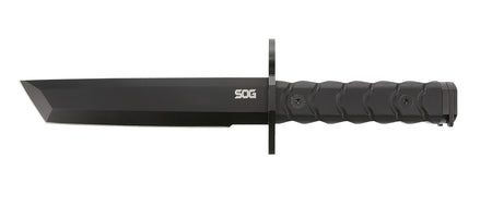 S.O.G Bayonet Fixed Blade 7.00" Tanto Style Black Finish Blade G-10 Handle with Barrel Ring and Hip Sheath