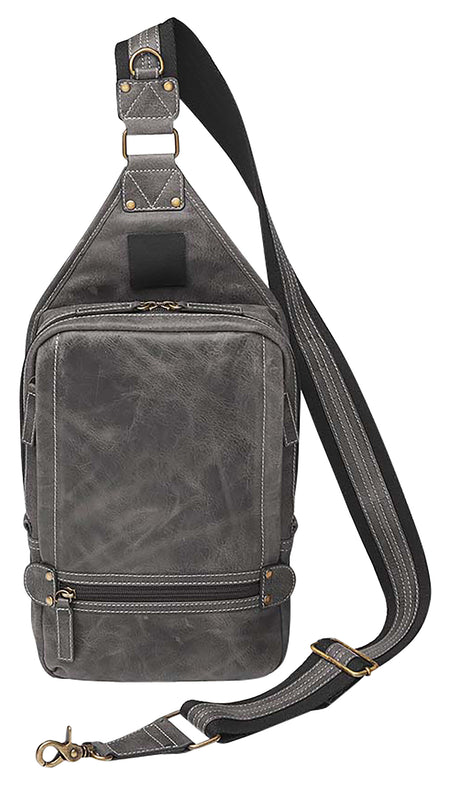GTMCZY108GREY Gun Tote'n Mamas Gray Buffalo Leather Sling Backpack w/ Holster