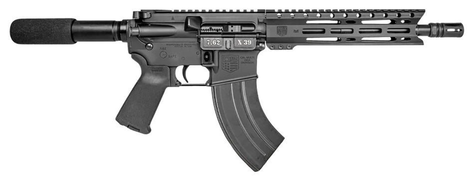 Diamondback DB1915O001 DB15 7.62x39mm 28+1 10", Black, Carbon Lower, 9" M-LOK Handguard, Padded Buffer Tube, Magpul Grip