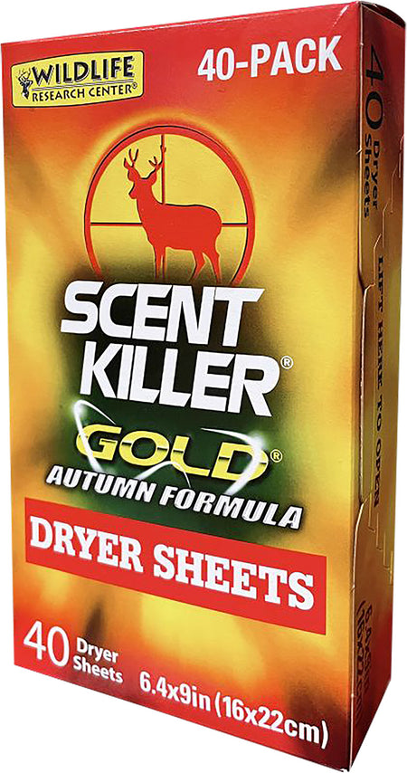 Wildlife Research Scent Killer Gold Autumn Scent Hunting Clothes Dryer Sheets 40 Count
