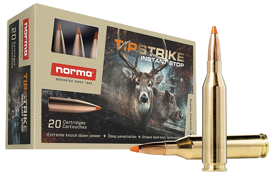 Norma Dedicated Hunting Tipstrike Polymer Tip 76 Grain .243 Winchester 3445 fps 7393923320632