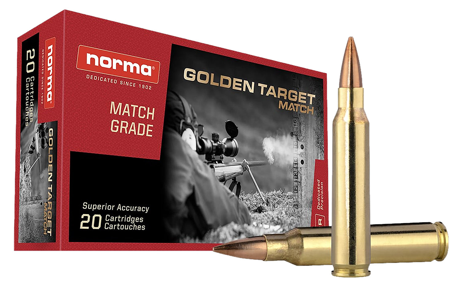 Norma Dedicated Precision Golden Target Match  69 Grain .223 Remington 2936 fps 7393923325439