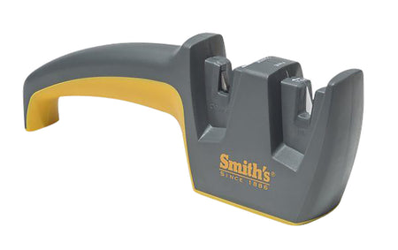Smiths Products Hand Held Carbide Knife Sharpener 50348 Two-Stage Coarse/Fine Gray/Yellow Plastic