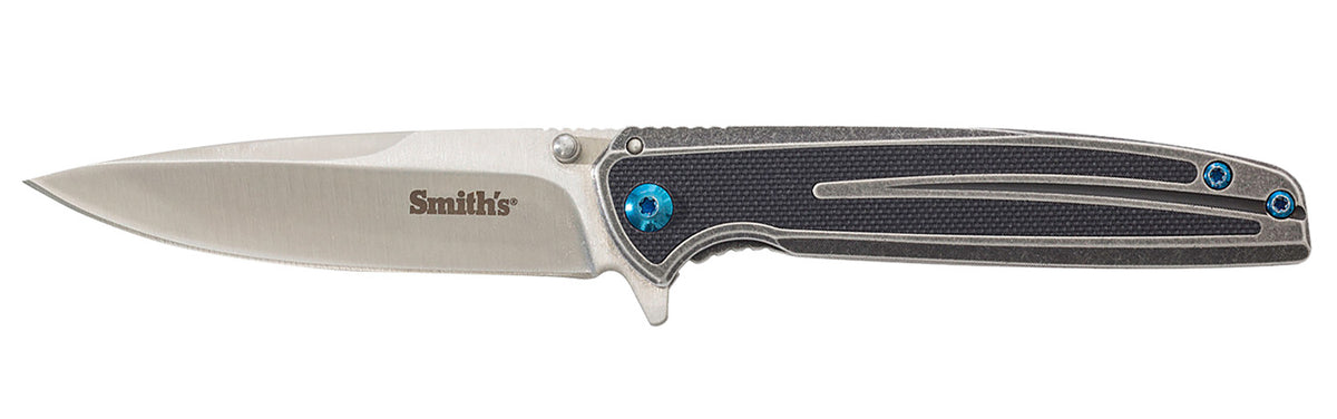 Smiths Imfima 3.26" EDC Folding Knife Plain 3Cr13 SS Blade Bead Blasted Stainless Handle with Pocket Clip