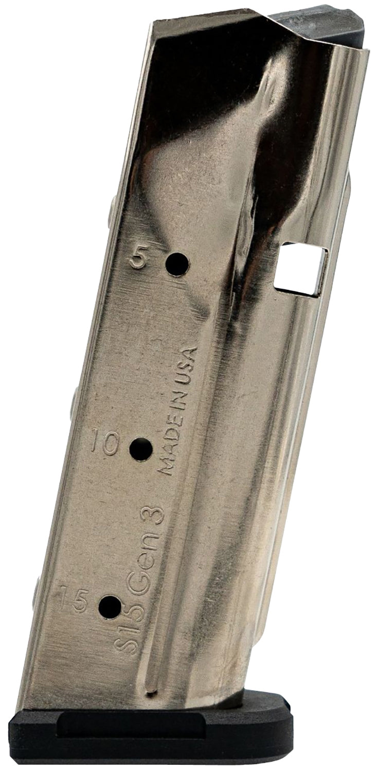 Shield Arms S15 Gen 3 Flush Fit 9mm 15rd Magazine Compatible with Glock 48 and 43X, Nickel Steel