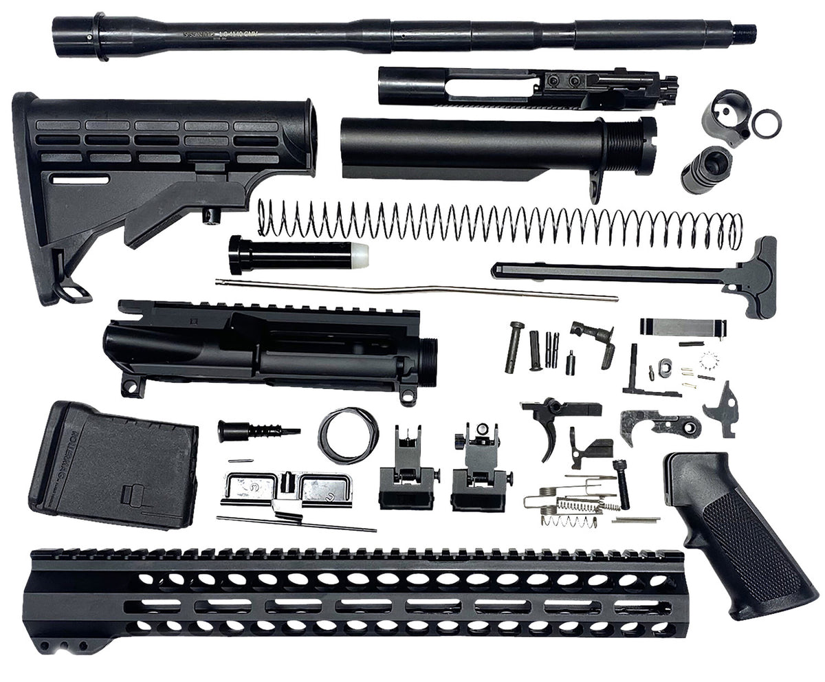 Bowden Tactical J27113 AR Rifle Complete Build Kit Mil-Spec 13" M-Lok Flip Up Iron Sights