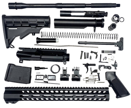 Bowden Tactical J27113 AR Rifle Complete Build Kit Mil-Spec 13" M-Lok Flip Up Iron Sights