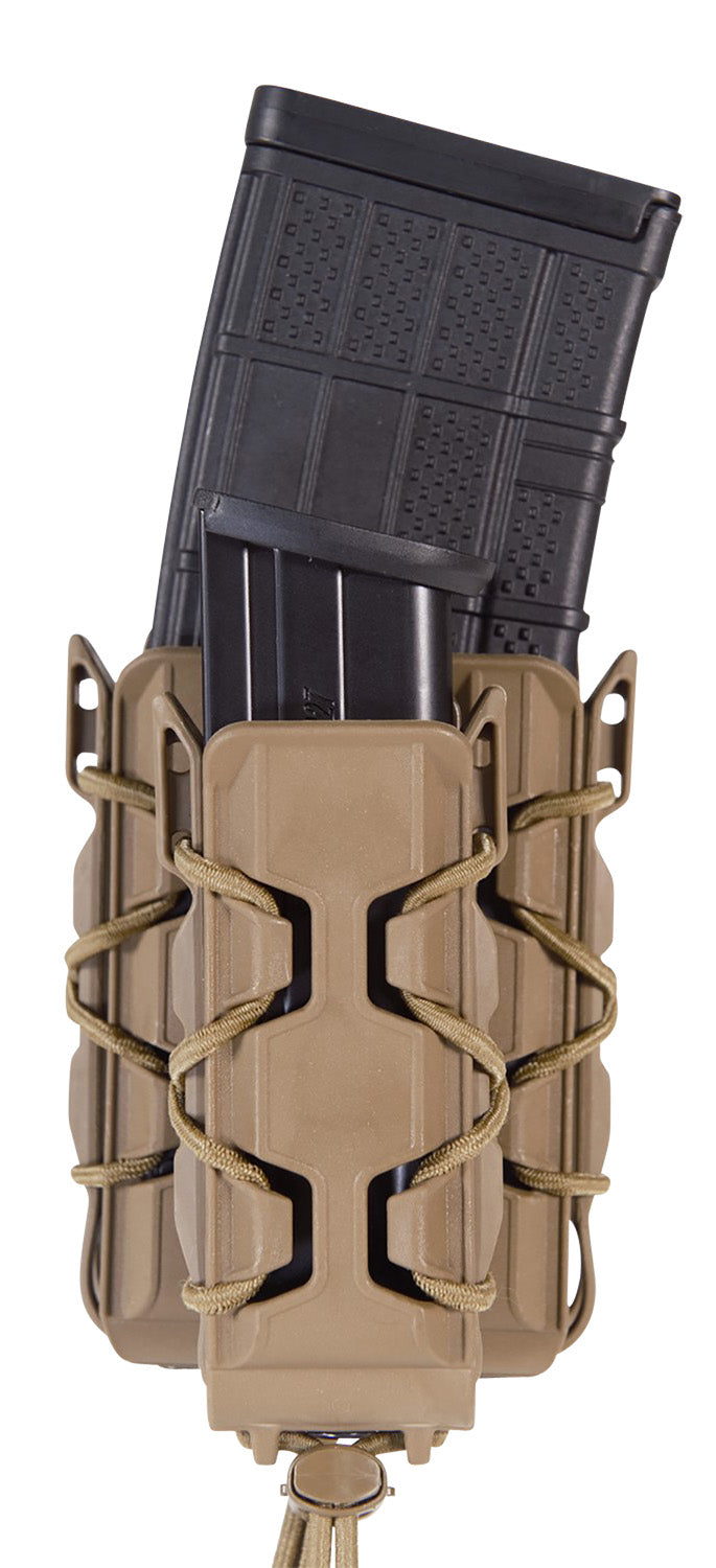 HSGI TACO Double Decker Mag Pouch Coyote Brown Polymer Belt Clip MOLLE Compatible 2"