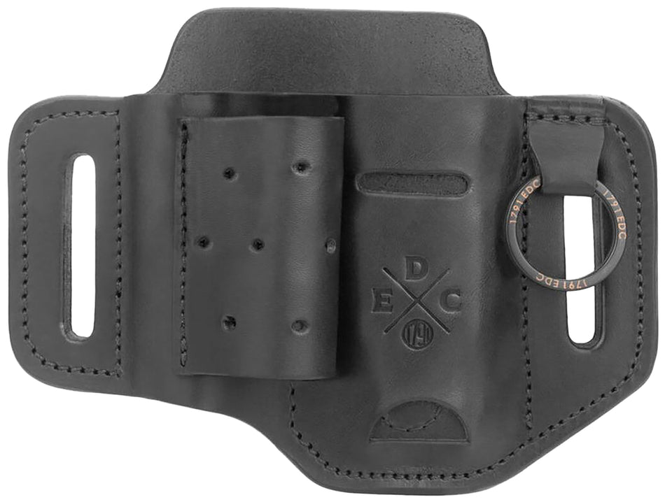 1791 Gunleather Easy Slide EDC Heavy Duty OWB Small Frame Belt Slide Black Leather - Ambi