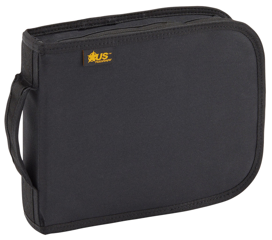 US PeaceKeeper P26108 Single Handgun Case Black Polyester with 4 Mag Pockets