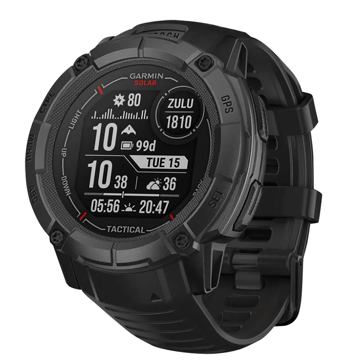 Garmin Instinct 2X Solar Tactical GPS Smartwatch with Multi-Band GNSS Black 50mm