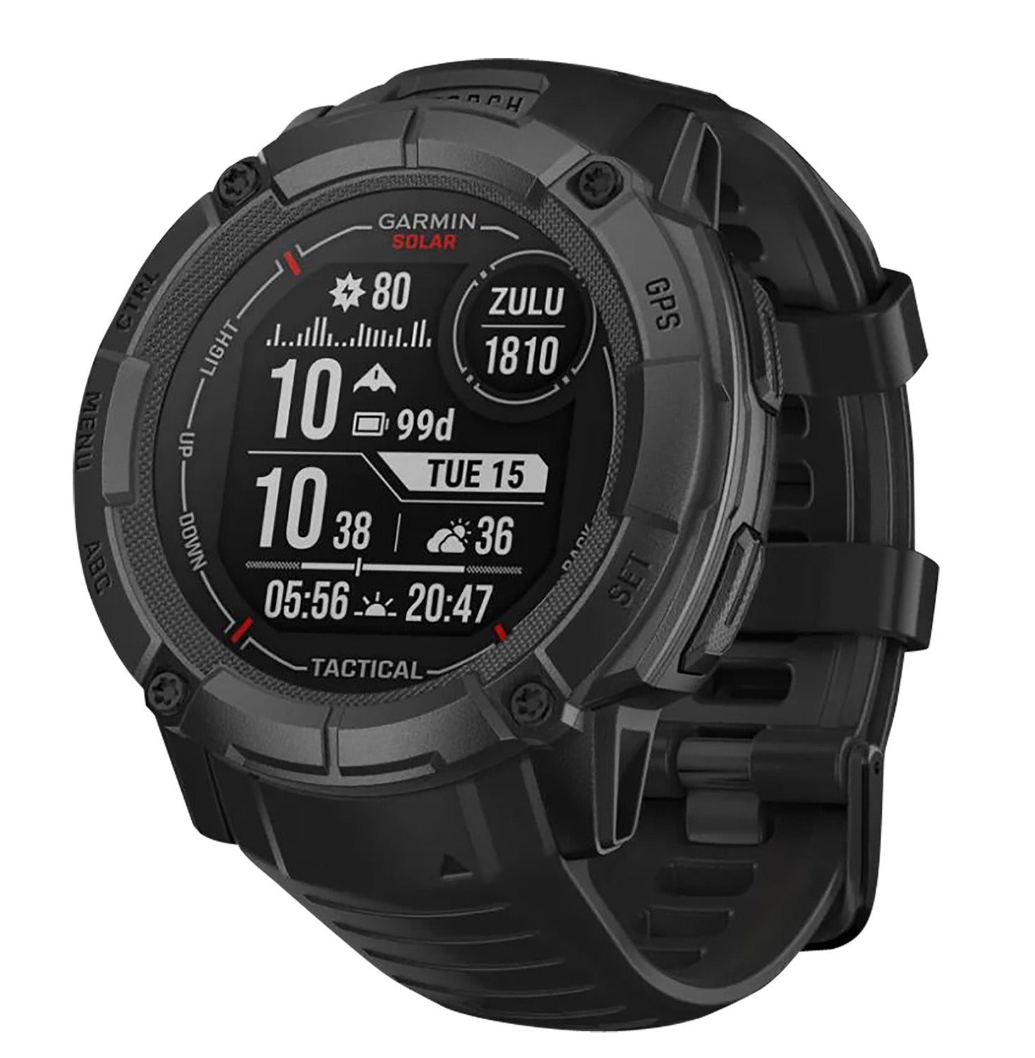 Garmin Instinct 2X Solar Tactical GPS Smartwatch with Multi-Band GNSS Black 50mm