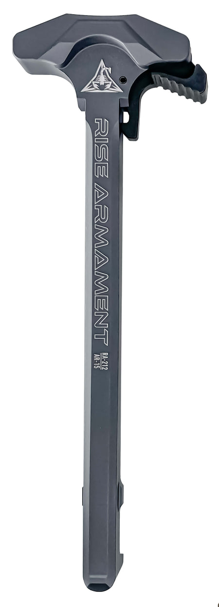 Rise Armament Extended Charging Handle Gray Finish for Mil-Spec AR-15