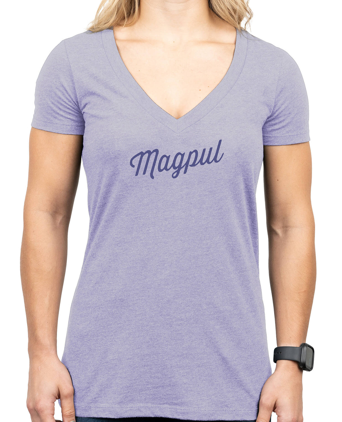 Magpul Rover Script Women's Short Sleeve Orchid Heather V-Neck Shirt XL