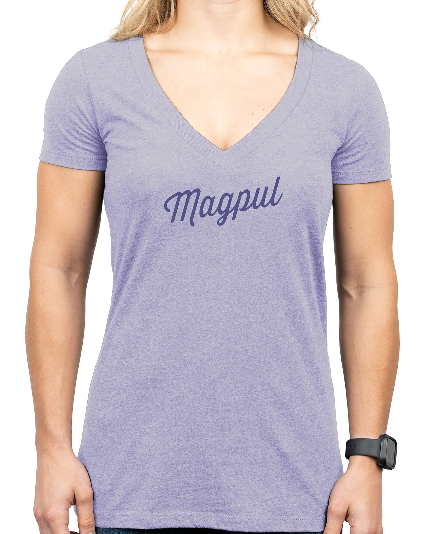 Magpul Rover Script Women's Short Sleeve Orchid Heather V-Neck Shirt XL