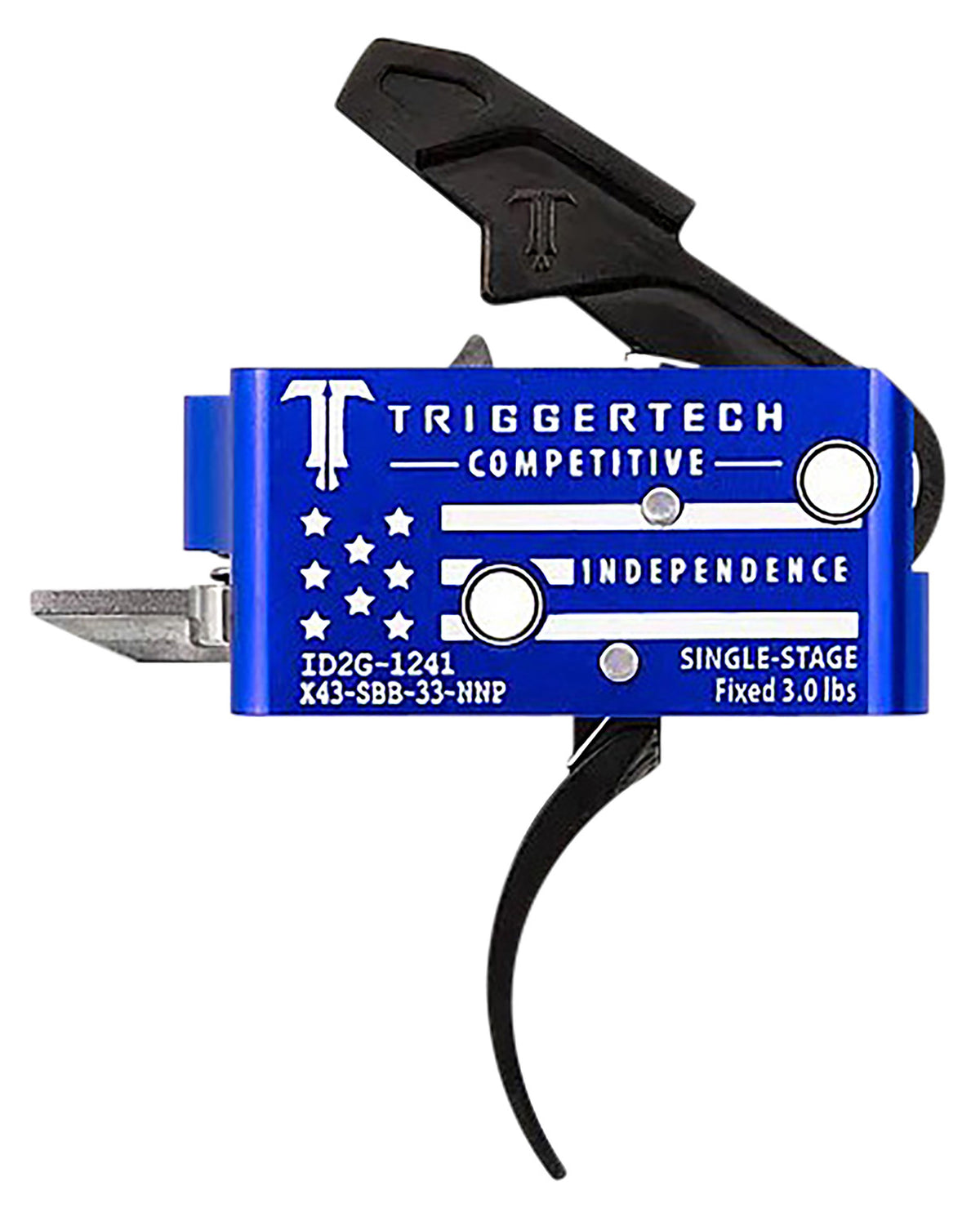 TriggerTech AR-15 Independence Pro Competitive Two-Stage Curved Trigger with Flag Engraving