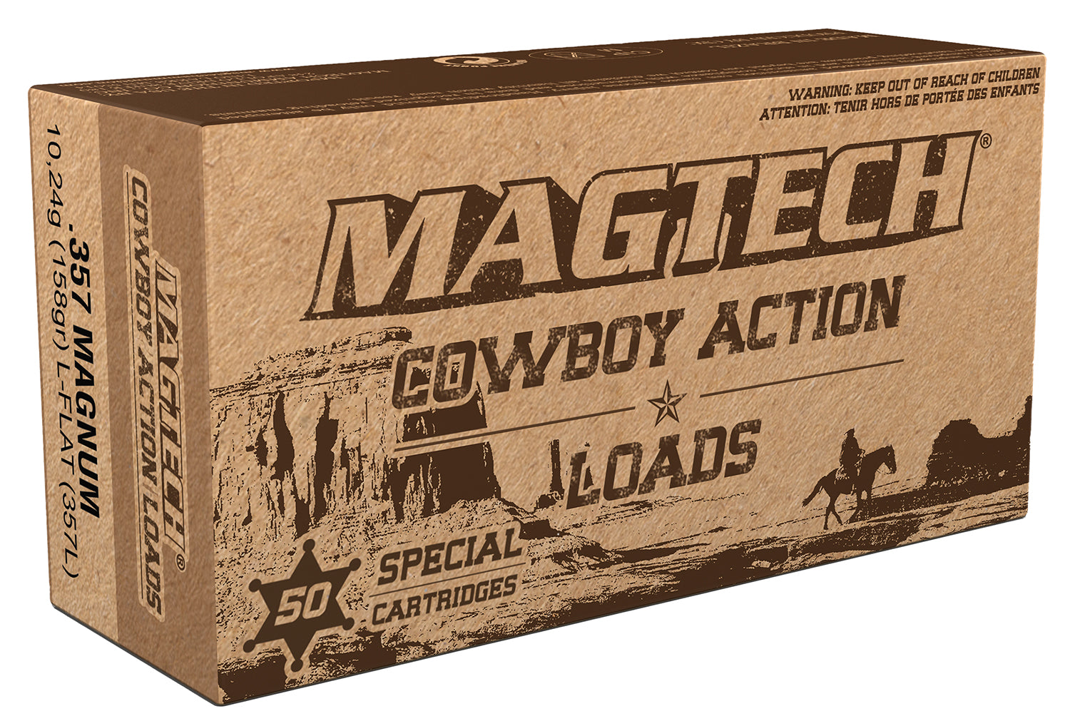 Magtech Cowboy Action Lead Flat Nose 158 Grain .357 Magnum 1085 fps 754908177714