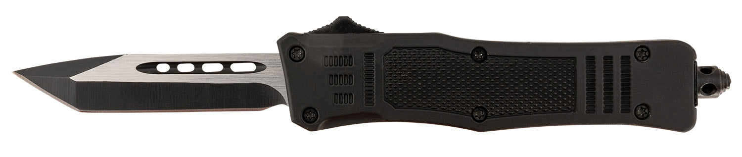 Steel River MT616BT Spartan Mini OTF Tanto 2.75" Plain Black/Silver 440C Blade 4.25" Black Handle
