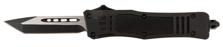 Steel River MT616BT Spartan Mini OTF Tanto 2.75" Plain Black/Silver 440C Blade 4.25" Black Handle