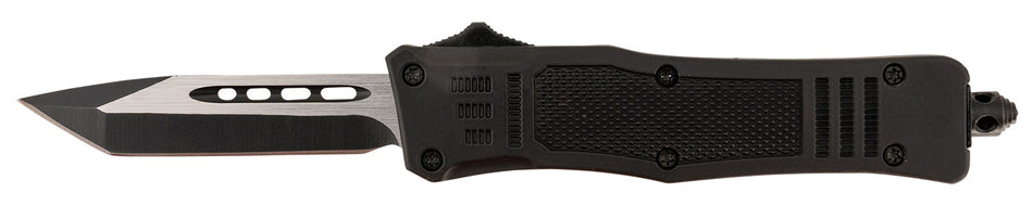 Steel River MT616BT Spartan Mini OTF Tanto 2.75" Plain Black/Silver 440C Blade 4.25" Black Handle