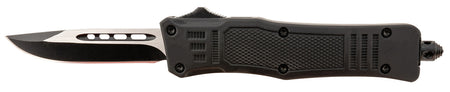 Steel River MT616BDP Spartan Mini OTF Drop Point 2.75" Plain Black/Silver 440C Blade 4.25" Black Handle