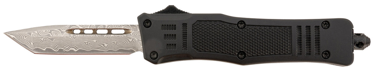 Steel River Knives MT616BRDAMT Spartan Mini 2.75" OTF Tanto Real Damascus 440 Core SS Blade 4.25" Black Handle