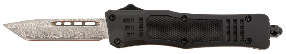 Steel River Knives MT616BRDAMT Spartan Mini 2.75" OTF Tanto Real Damascus 440 Core SS Blade 4.25" Black Handle